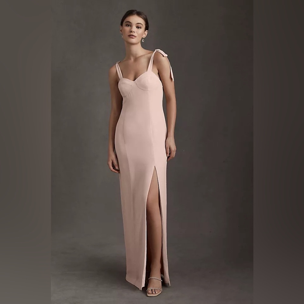 Anthropologie BHDLN Antonia Georgette Maxi Dress Blush Pink Size 2